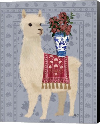 Framed Llama Chinoiserie 2 Print