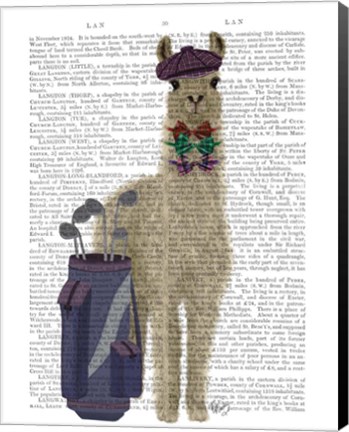 Framed Llama Golfing Book Print Print