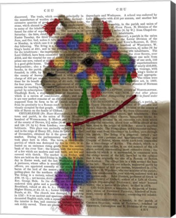 Framed Llama Traditional 2, Portrait Book Print Print