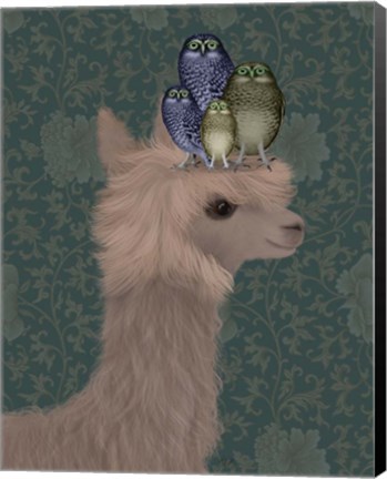 Framed Llama Owls, Portrait Print