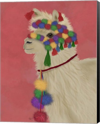 Framed Llama Traditional 2, Portrait Print