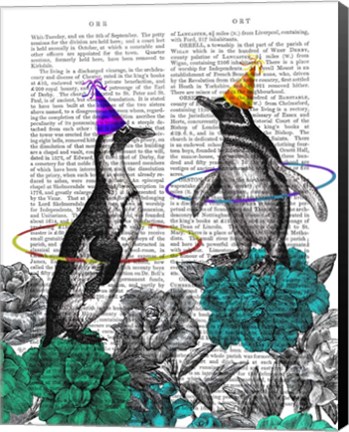 Framed Party Penguins Book Print Print