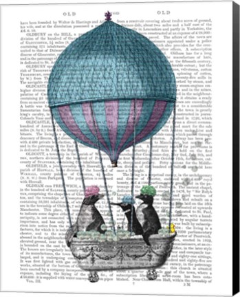 Framed Penguins in Balloon Bath Book Print Print