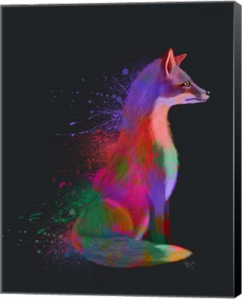 Framed Neon Fox Print