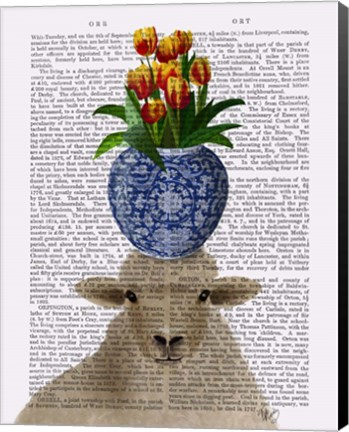 Framed Sheep and Tulips Book Print Print