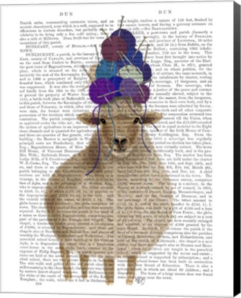 Framed Sheep with Wool Hat, Full Book Print Print