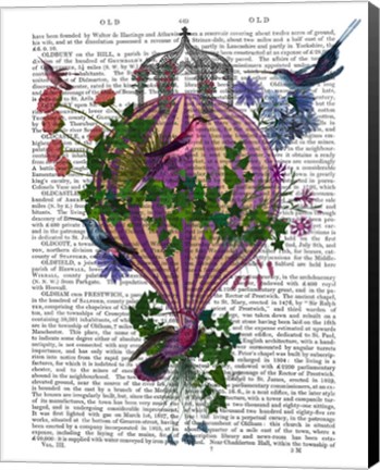 Framed Bird Balloon 1 Book Print Print