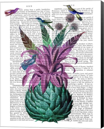 Framed Tropical Artichoke Book Print Print