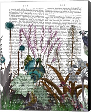 Framed Wildflower Bloom, Snail Bird Book Print Print