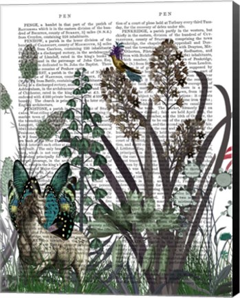 Framed Wildflower Bloom, Horse Book Print Print