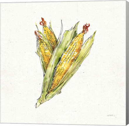 Framed Veggie Market III Corn Print