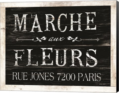 Framed Fleurs Sign II Print