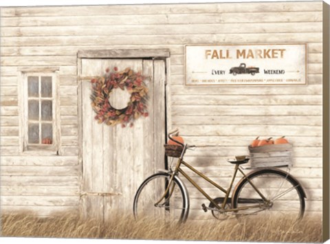 Framed Pumpkin Bicycle Print