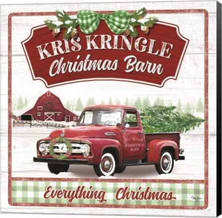 Framed Kris Kringle Christmas Barn Print