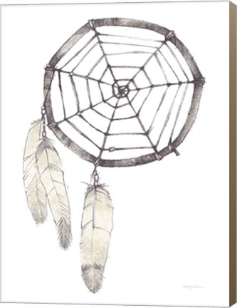 Framed Dream Catcher Follow Your Dreams Neutral Crop Print