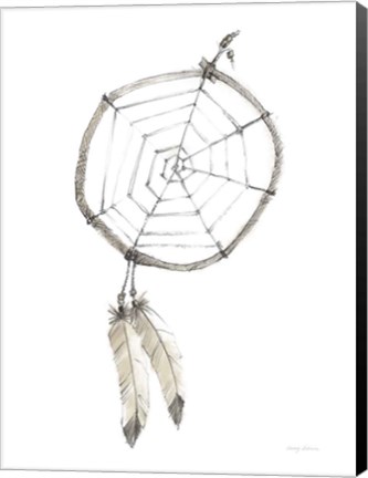 Framed Indian Dream Catcher Neutral Crop Print