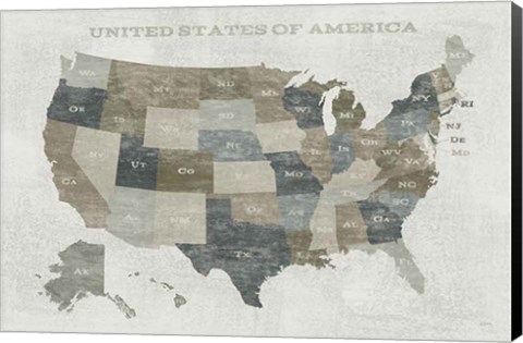 Framed Slate US Map Print