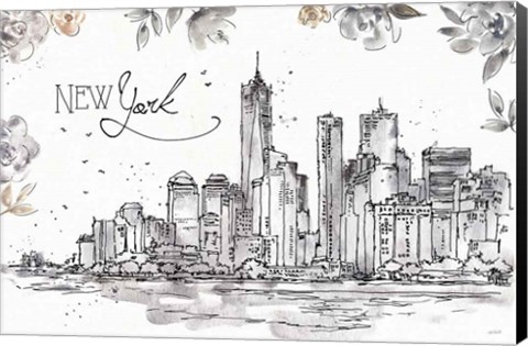 Framed Skyline Sketches I Print