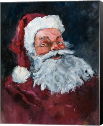 Framed Jolly Santa Print