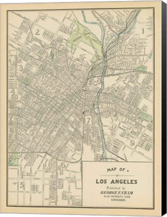 Framed Map of Los Angeles Print