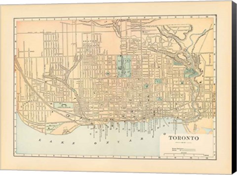 Framed Map of Toronto Print