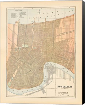 Framed Map of New Orleans Print