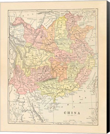 Framed Map of China Print