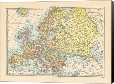 Framed Map of Europe Print