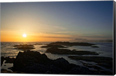 Framed Coastal Waters At Sunset Print