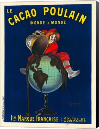 Framed Le Cacao Poulain Inonde le Monde, 1911 Print