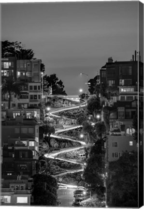 Framed Lombard Street BW Print