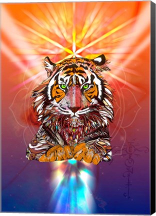 Framed Cosmic Tiger Print