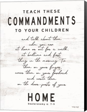 Framed Teach These Commandments Print