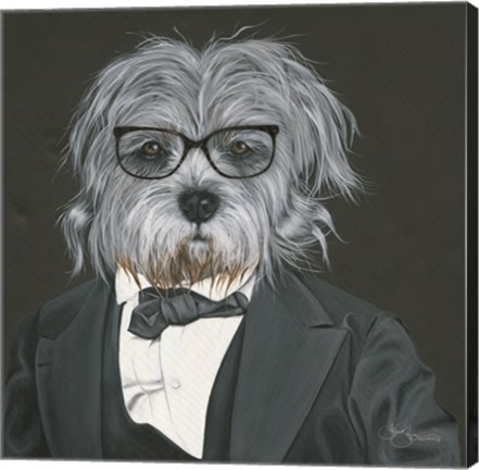 Framed Dog in Suit Print