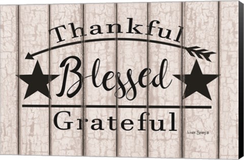 Framed Blessed Thankful Grateful Print