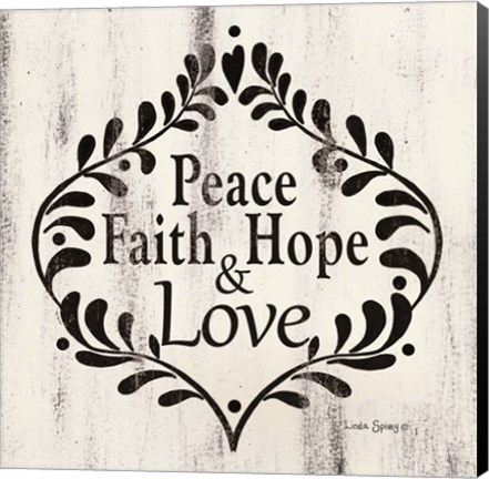 Framed Peace Faith Hope &amp; Love Print