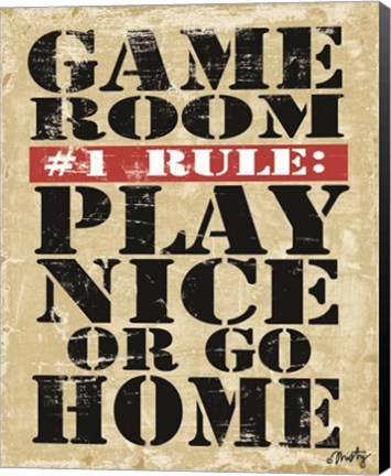 Framed Game Room #1 Rule Print