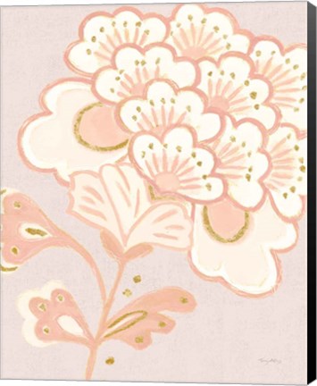 Framed Flora Chinoiserie V Textured Terra Print