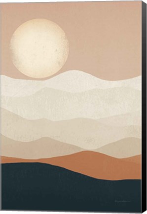 Framed Mojave Mountains and Moon Crop Print