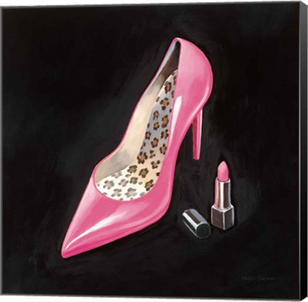 Framed Pink Shoe II Crop Print