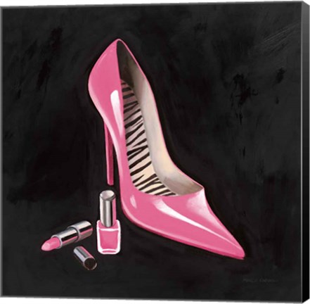 Framed Pink Shoe I Crop Print