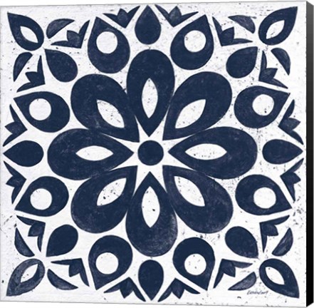 Framed Blue and White Tile III Print