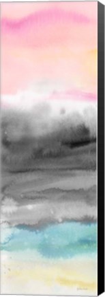 Framed Pink Sunset Abstract panel I Print