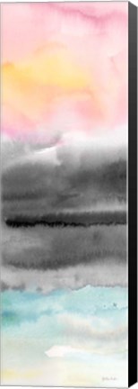 Framed Pink Sunset Abstract panel II Print