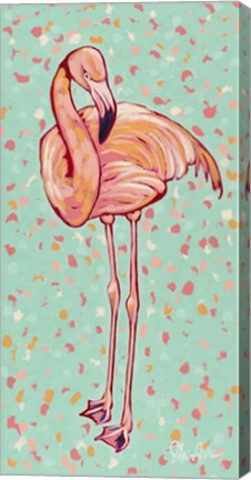 Framed Flamingo Panel I Print