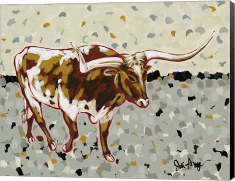 Framed Longhorn Steer Print