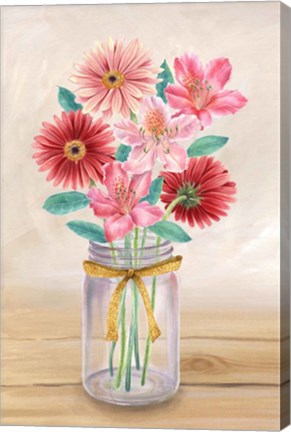 Framed Floral Jar II Print