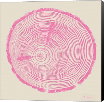 Framed Tree Trunk pink on cream Print