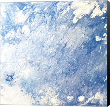 Framed Earth Blues Abstract square Print