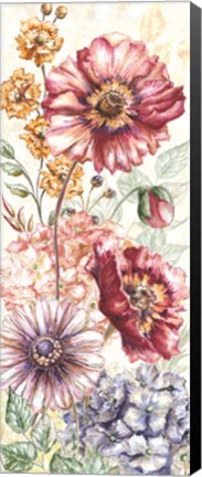 Framed Wildflower Medley Panel Cream I Print